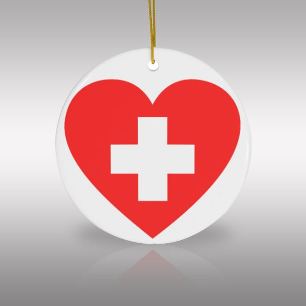 First Aid Heart Ceramic Ornament