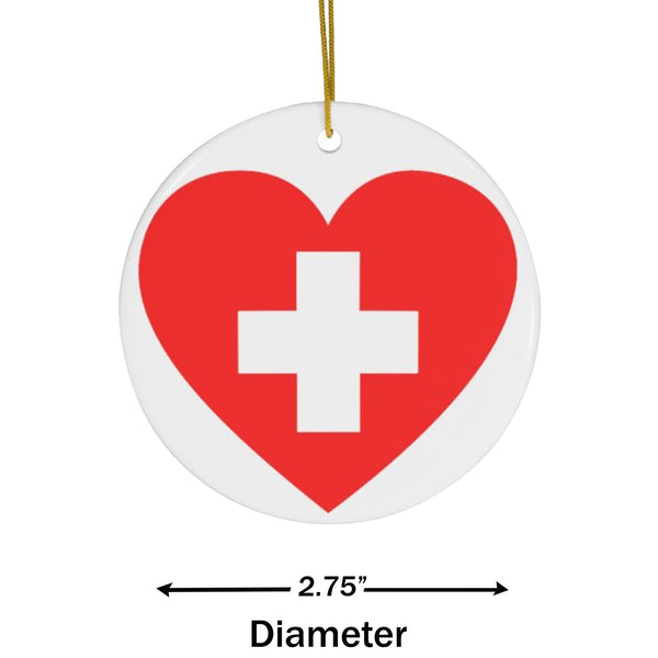 First Aid Heart Ceramic Ornament