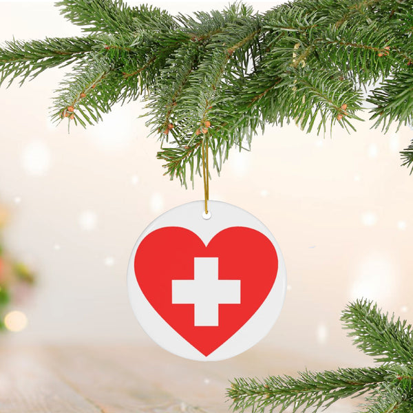 First Aid Heart Ceramic Ornament