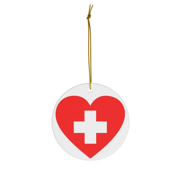 First Aid Heart Ceramic Ornament