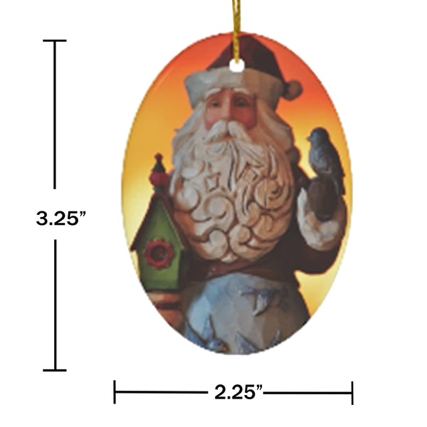 Folk Santa Claus Primitive Ceramic Ornament