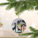 Giraffes in African Savannah Ceramic Ornament