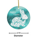 Happy Easter Bunny Ceramic Ornament by Nature's Glow
