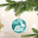 Happy Easter Bunny Ceramic Ornament by Nature's Glow