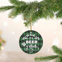 It's Beer O'Clock Green Plaid Ceramic Ornament by Nature's Glow
