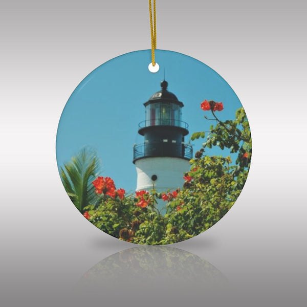 Key West Lighthouse Ceramic Ornament by Victoria Scudder