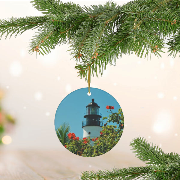 Key West Lighthouse Ceramic Ornament by Victoria Scudder