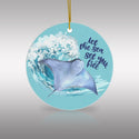 Manta Ray - Let the Sea Set You Free Ceramic Ornament by Nature's Glow