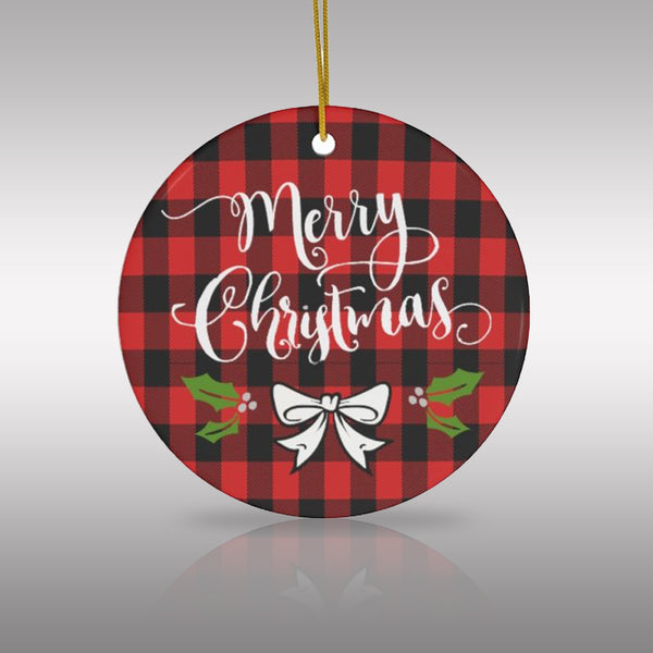 Merry Christmas Ceramic Ornament by Nature's Glow