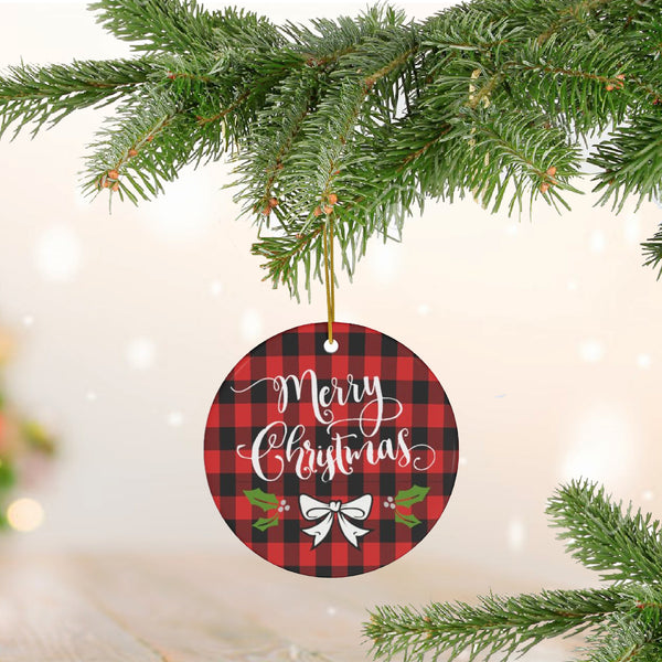Merry Christmas Ceramic Ornament by Nature's Glow