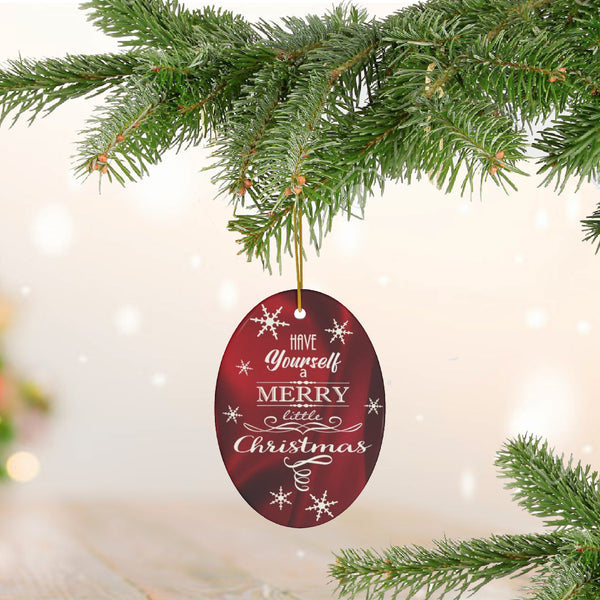 Merry Little Christmas Ceramic Ornament by Nature's Glow