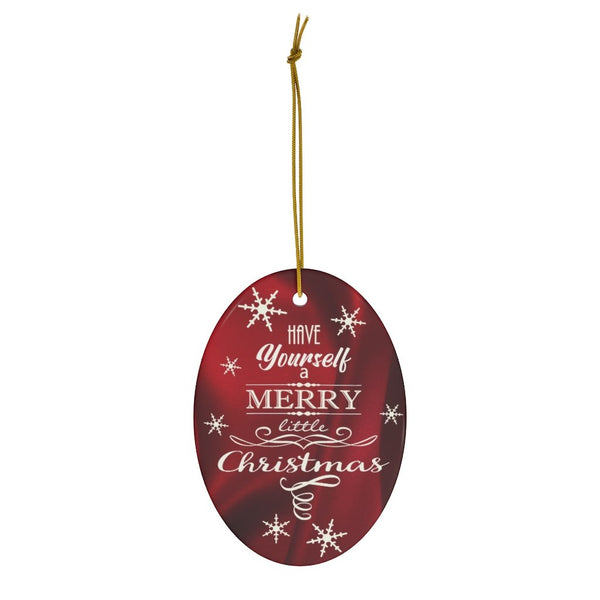 Merry Little Christmas Ceramic Ornament by Nature's Glow