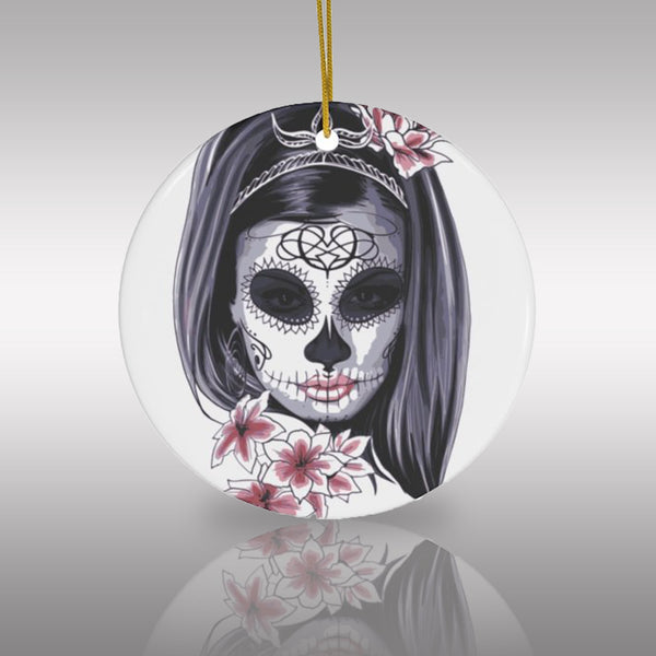 Mexican Day of the Dead Ceramic Halloween Ornament
