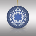 Midnight Blue Scandia Snowflake Ceramic Ornament (Frostig)
