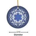 Midnight Blue Scandia Snowflake Ceramic Ornament (Frostig)