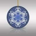 Midnight Blue Scandia Snowflake Ceramic Ornament (Snöflinga)