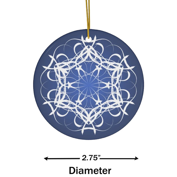 Midnight Blue Scandia Snowflake Ceramic Ornament (Snöflinga)