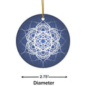 Midnight Blue Scandia Snowflake Ceramic Ornament (Vinterunderland)