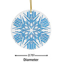 Nordic Blue Snowflake Ceramic Ornament by Nature's Glow