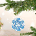 Nordic Blue Snowflake Ceramic Ornament by Nature's Glow