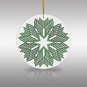Nordic Green Snowflake Ceramic Ornament by Nature's Glow