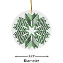 Nordic Green Snowflake Ceramic Ornament by Nature's Glow