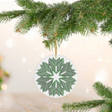 Nordic Green Snowflake Ceramic Ornament by Nature's Glow