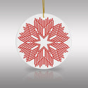 Nordic Red Snowflake Ceramic Ornament by Nature's Glow
