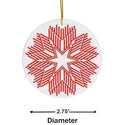 Nordic Red Snowflake Ceramic Ornament by Nature's Glow