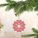 Nordic Red Snowflake Ceramic Ornament by Nature's Glow