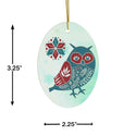 Nordic Scandia Folk Art Owl Ceramic Ornament by Nature's Glow