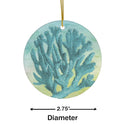 Ocean Blue Coral Ceramic Ornament