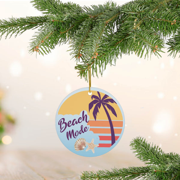 Palm Beach Tropical Sunset Ceramic Ornament by Nature's Glow