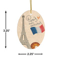 Paris Mon Amour Ceramic Ornament, Eiffel Tower France