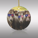Patriotic Cows Ceramic Ornament by Nature's Glow