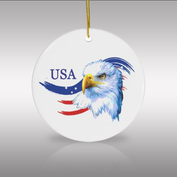Patriotic Eagle USA Ceramic Ornament by Nature's Glow
