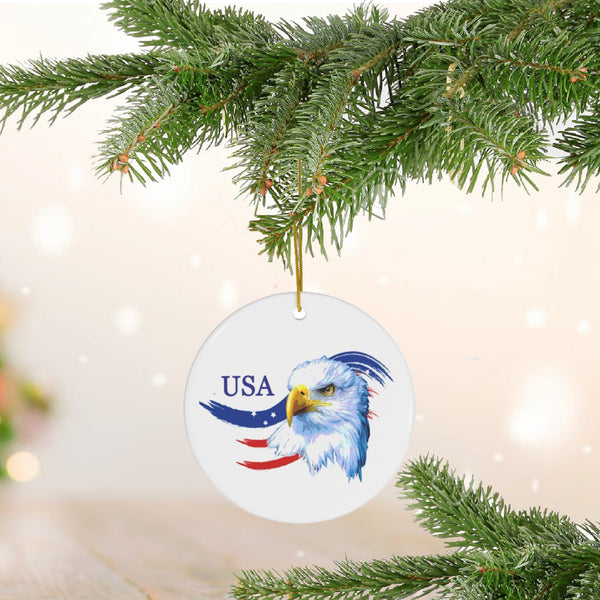 Patriotic Eagle USA Ceramic Ornament by Nature's Glow