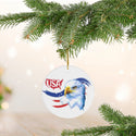 Patriotic Eagle USA Map Ceramic Ornament by Nature's Glow