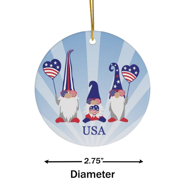 Patriotic Gnomes Ceramic Ornament by Nature's Glow