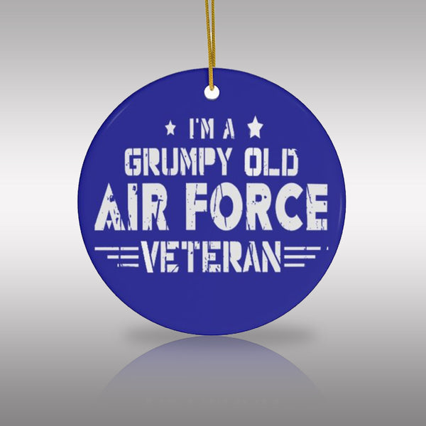 Patriotic Grumpy US Air Force Ceramic Ornament by Nature's Glow