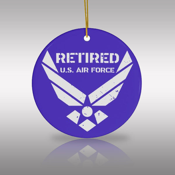 Patriotic Military Retired US Air Force Ceramic Ornament by Nature's Glow