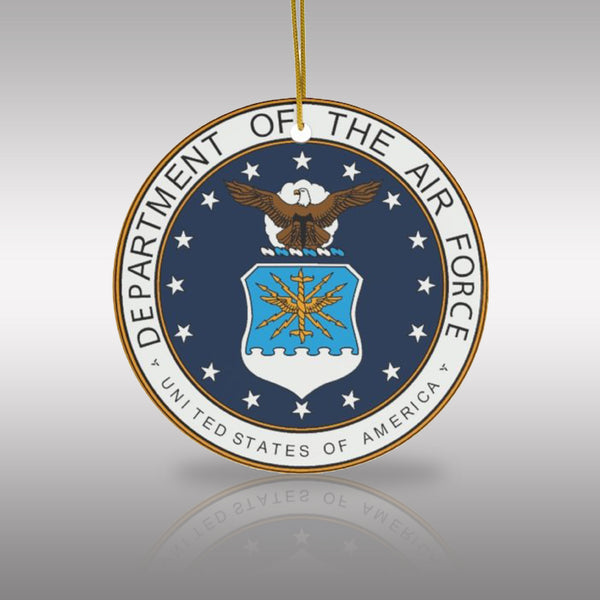 Patriotic Military US Air Force Emblem Ceramic Ornament by Nature's Glow