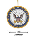 Patriotic Military US Navy Emblem Ceramic Ornament by Nature's Glow