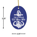 Patriotic Proud US Navy Wife Ceramic Ornament by Nature's Glow