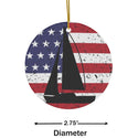 Patriotic Sailboat Flag Ceramic Ornament by Nature's Glow