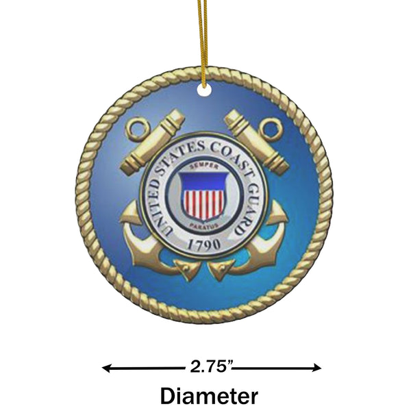 Patriotic US Coast Guard Ceramic Ornament by Nature's Glow