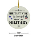Patriotic US Military Wife Ceramic Ornament by Nature's Glow