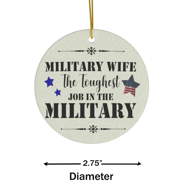 Patriotic US Military Wife Ceramic Ornament by Nature's Glow