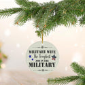 Patriotic US Military Wife Ceramic Ornament by Nature's Glow