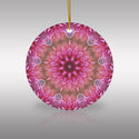 Pink Flower Mandala Ceramic Ornament